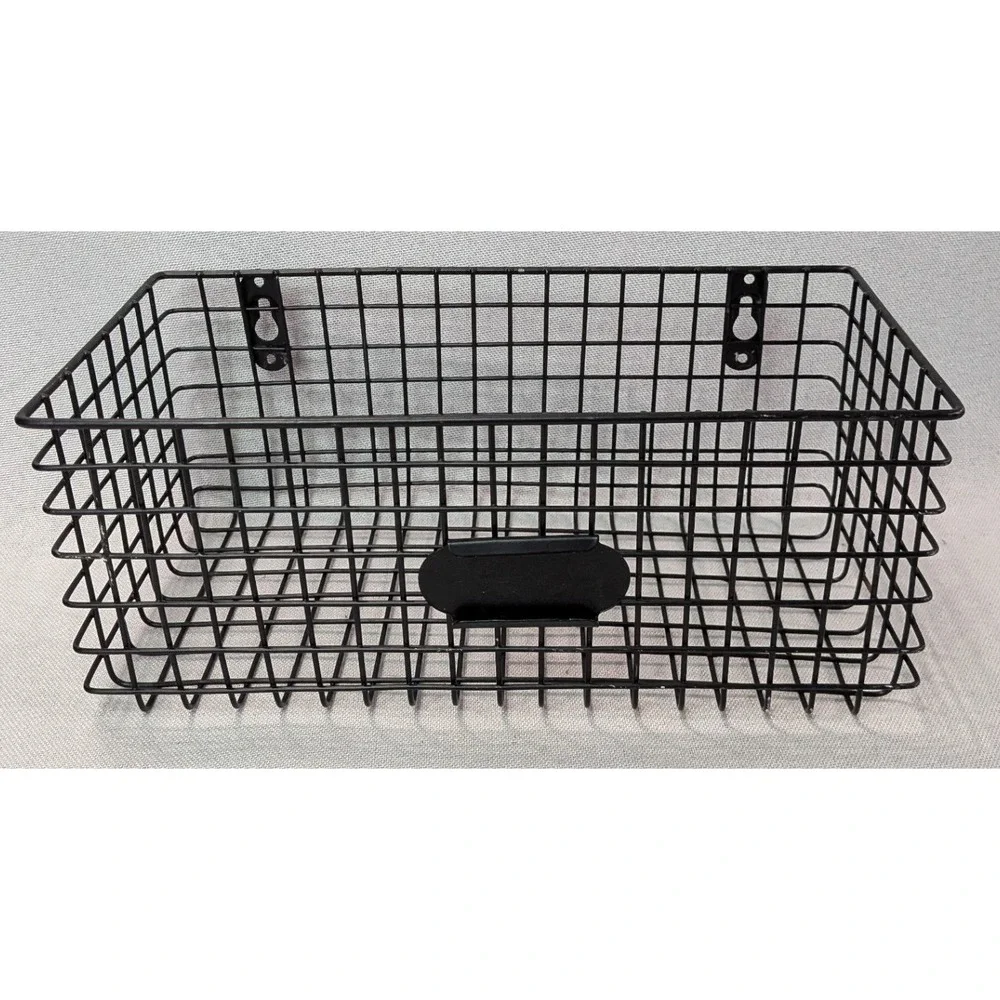 Unbranded Wire Wall Basket Unisex OS Black Good Farmhouse Storage Organizer